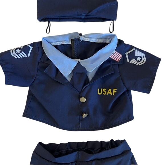 Build A Bear Workshop Air Force Military Blues Uniform Outfit And Hat - Picture 2 of 5